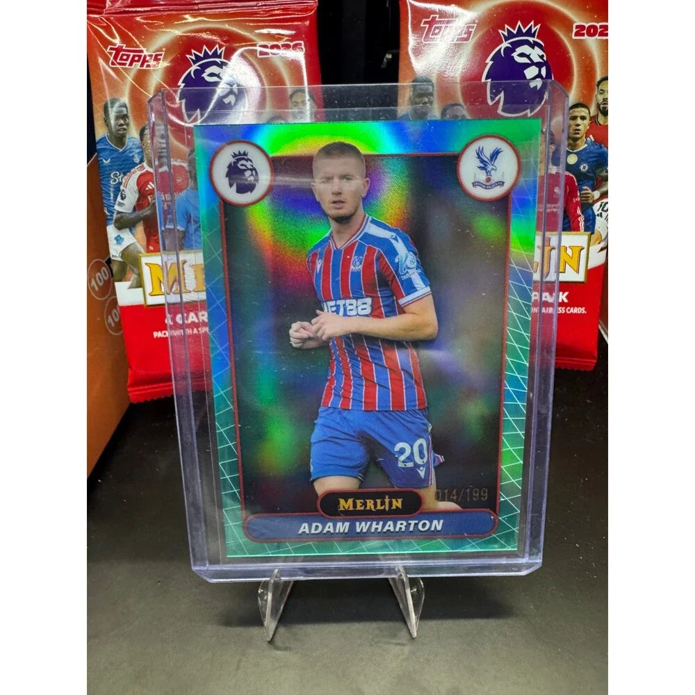 2026 Topps Merlin Premier League #77 Adam Wharton, Crystal Palace Refractor /199